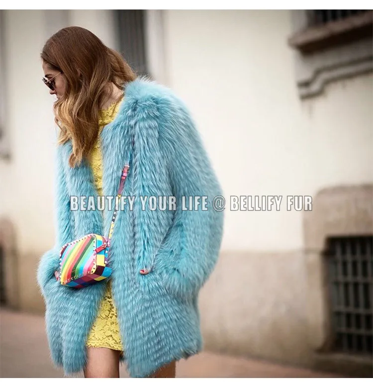 Модные Роскошные шубы из 2020 натурального Лисьего меха великолепные светильник