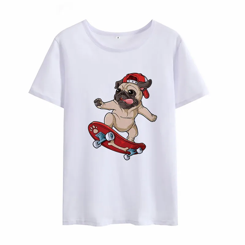 Summer-Cute-pug-dog-animal-print-tshirt-women-T-shirt-Short-Sleeve-For-Women-Clothing-Ulzzang-3 | Мужская одежда