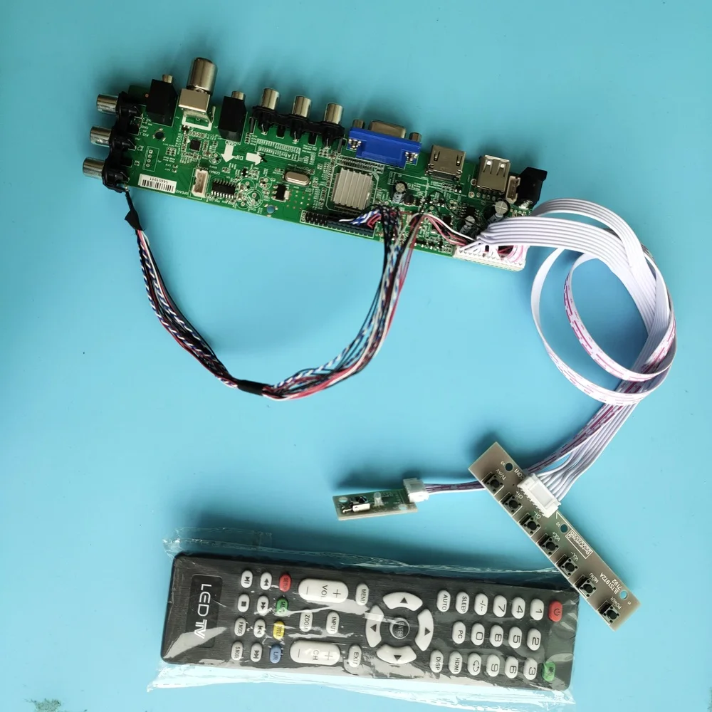 

Kit For B156HW01 V6/V7/V0/V1/V2/V3/V4/V5 1920X1080 TV LVDS Signal 40pin WLED DVB-T VGA LED HDMI controller board digital remote