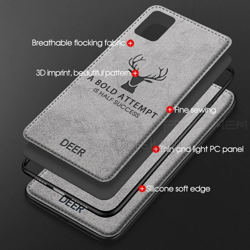 Тканевый чехол с изображением оленя в стиле ретро для Samsung Galaxy A42 A52 A72 A12 M31 M31S M51 M21