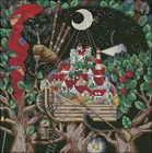 Набор для вышивки крестиком замок черной кошки, 100% хлопка