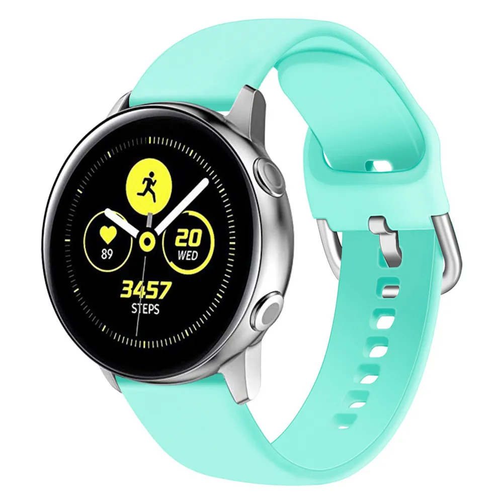 20 мм ремешок для часов Huami Amazfit Bip & Galaxy watch Active 22 мягкий силиконовый на запястье