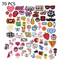 70pcslot cartoon animal fruit embroidery patches for clothing diy iron on patches on clothes fruit patch custom patch