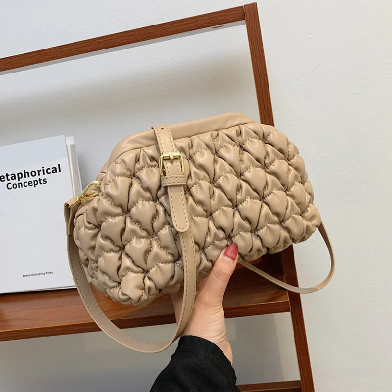 

New Style Weave Soft PU Leather Small Crossbody Bags for Women 2021 Solid Color Shoulder Purses and Handbags Travel Trends