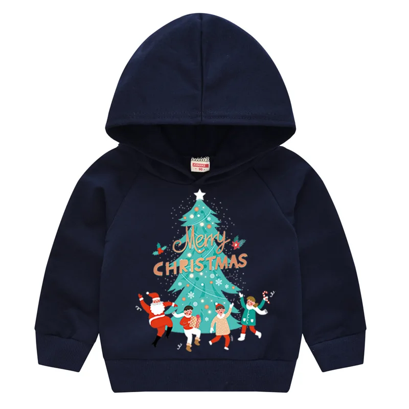 Children Kids Christmas Sweatshirt Autumn Boys Girls Funny Print Pullover Long Sleeve O-neck Hoodies Tops | Мать и ребенок