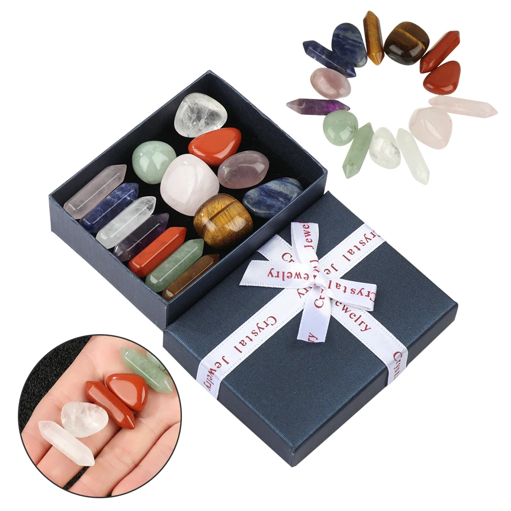 

Natural Obelisk Quartz Crystals Seven Chakra Stones Set Quartz Mineral Raw Gemstone Energy Healing Stone Home Decoration Craft