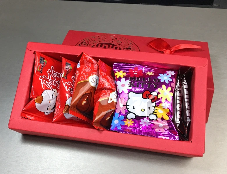 100 шт. в китайском азиатском стиле красная коробка с двойным счастье для свадьбы