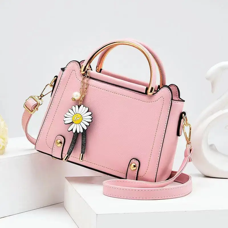 

Women's Small Chrysanthemum Handbag Fashion Solid Color Single Shoulder Messenger Bag Trend Square 2021 New