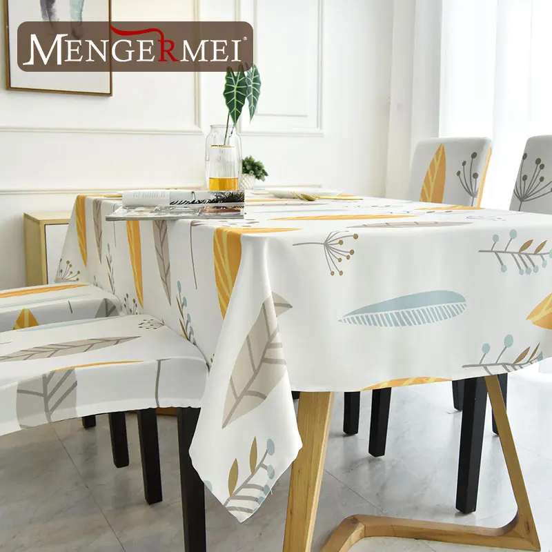 MENERMEI лист завод по производству белых скатерть крышка стула Nordic Стиль