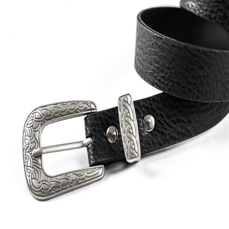 

Women Vintage Metal Double Buckle Boho Leather Waist Belt Fashion Waistband Waist Belt Girl Black High Quality Accessories