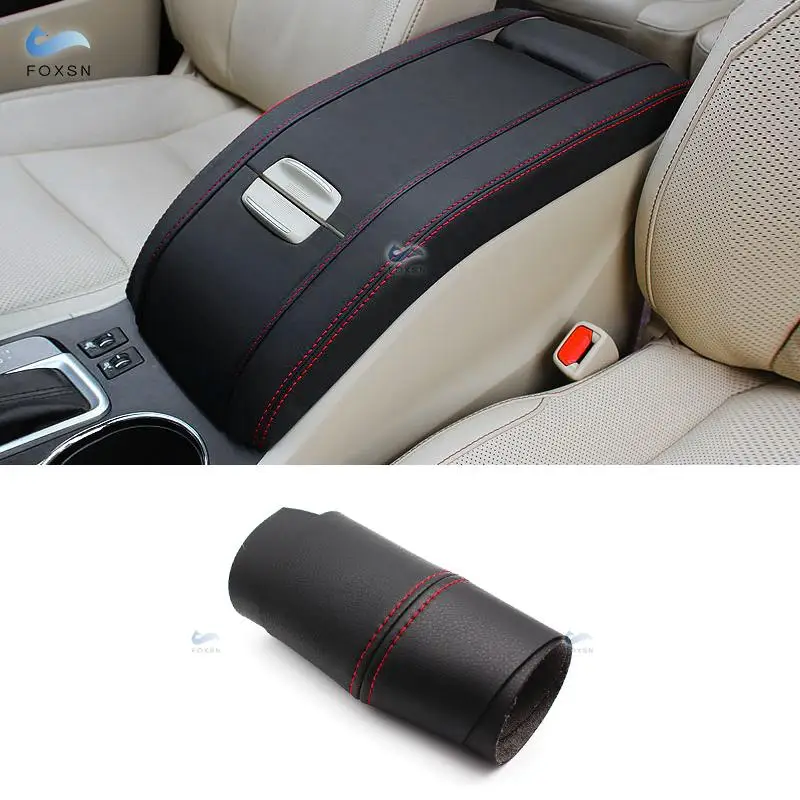 

For Toyota Highlander 2015 2016 2017 2018 5pcs Center Armrest Box Pad Microfiber Leather Cover Protective Trim