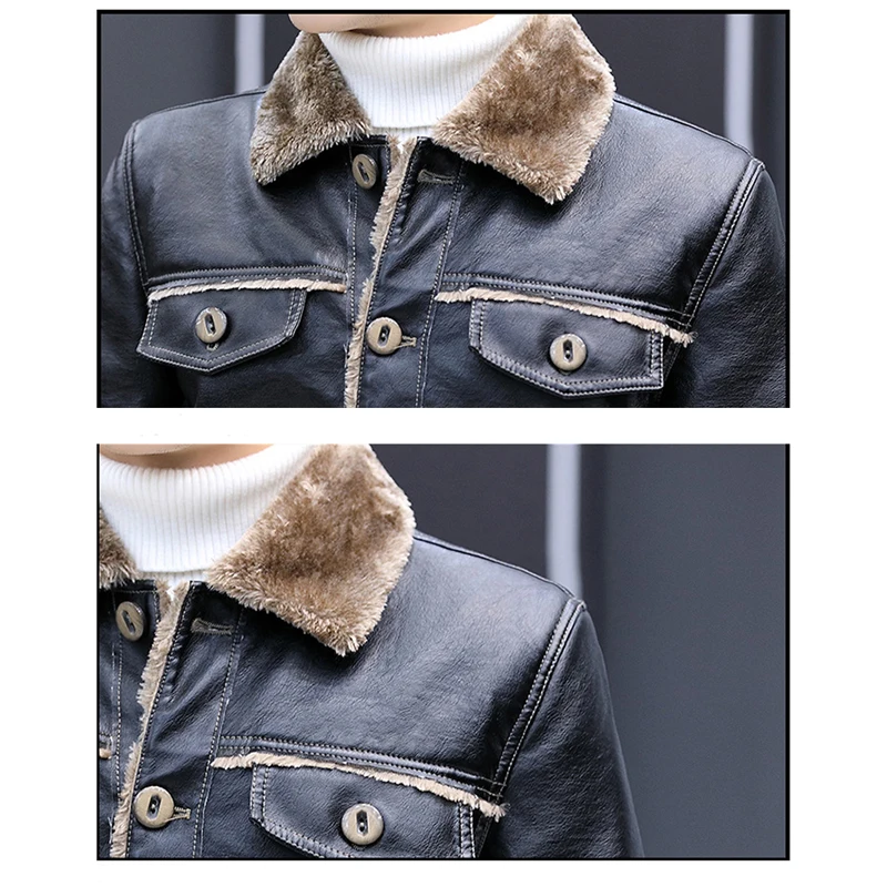 

6XL 7XL 8XL Men's Thick PU Motorcycle Jacket Winter Mens Bomber Leather Jacket Fleece Warm Leather Coats Male Outerwear Coats