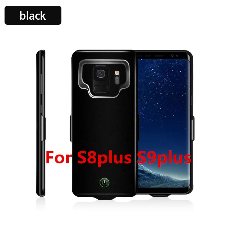 Black For S8 S9 plus 7000 мА/ч, Мощность банк чехол для телефона Зарядное устройство для samsung Galaxy S9 S9 A8 Батарея Зарядное устройство чехол Мощность чехол для samsung S9 S8 A8 плюс - Цвет: Black For S8 S9 plus