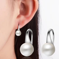 yanhui natural pearl earrings 925 silver color stud earrings gift for women cute high heels shape earrings fashion jewelry