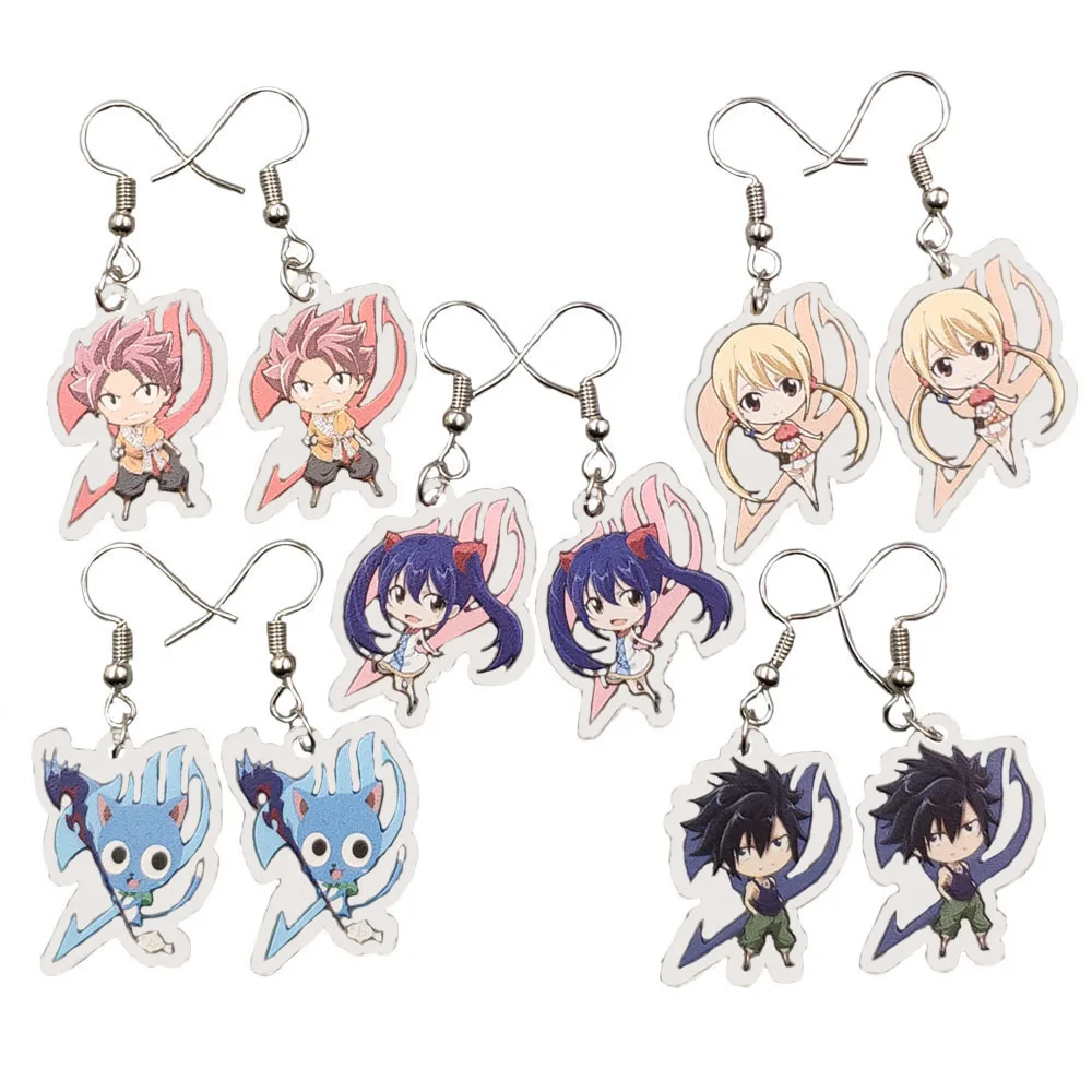 

5 In 1 Acrylic Cute Vivid Anime FAIRY TAIL Drop Earrings Ear Pendants Eardrop Cosplay Jewelry Fans Sister Women Party Gift