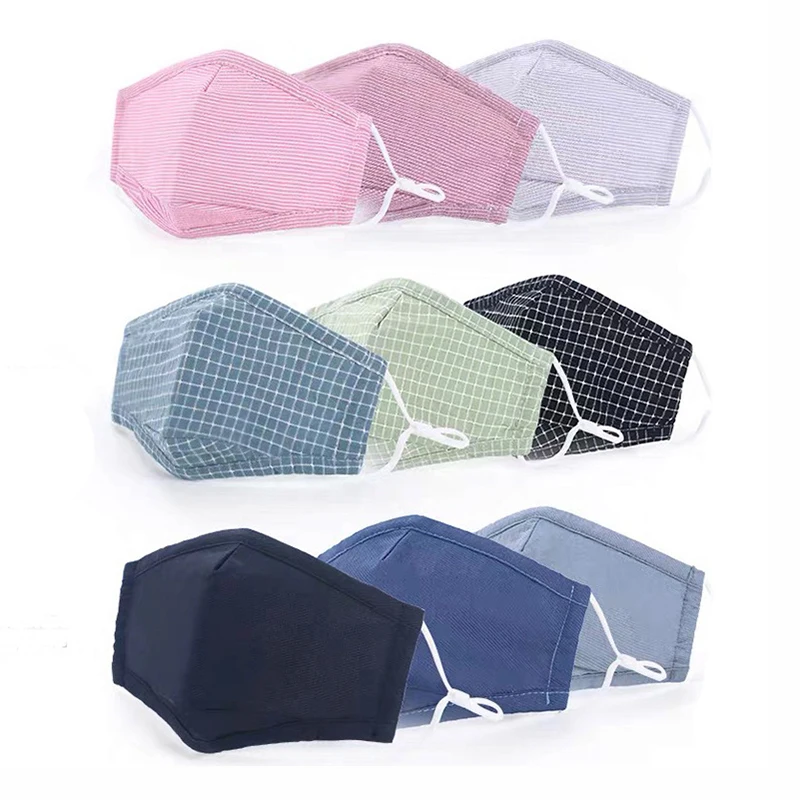 

Dustproof Adult Mask Fashion Stripe Can Put Filter PM2.5 Face Shield Adjustable Reuse Mouth Caps For Women Men Cosplay Masque