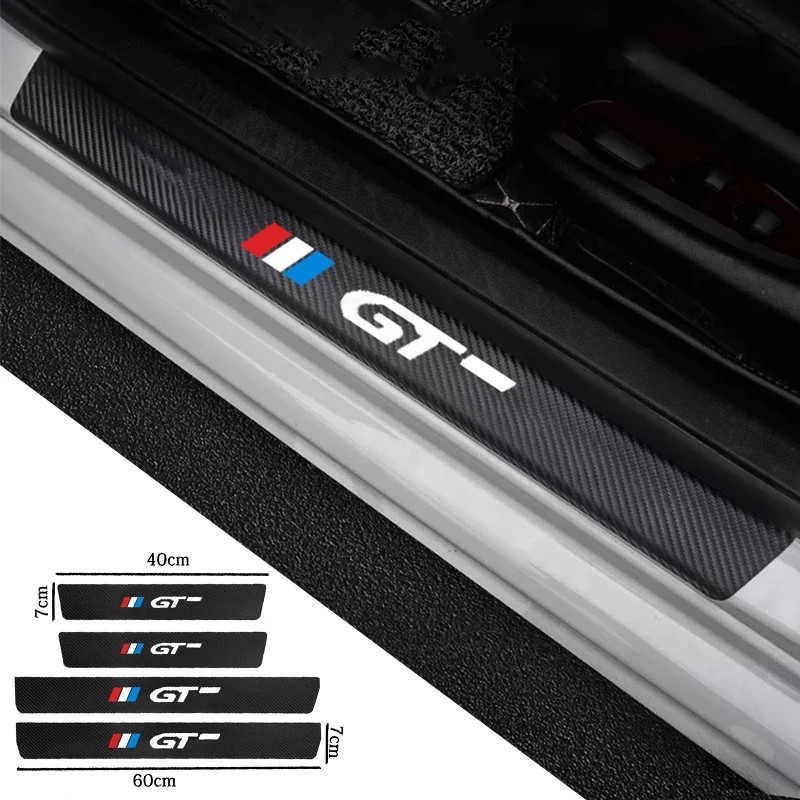 4 шт. углеродного волокна порога защита кожи протектор наклейки виниловые в виде