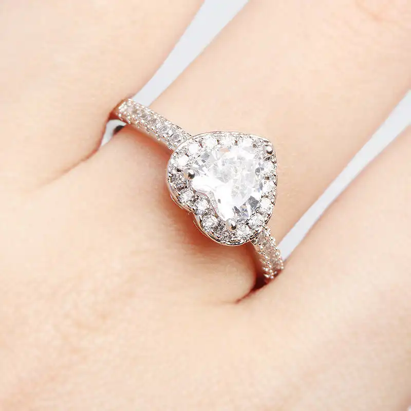 

Женское кольцо в форме сердца Sweet Love, белое обручальное кольцо с фианитами, размер 6-10, лучшие подарки, ювелирные изделия