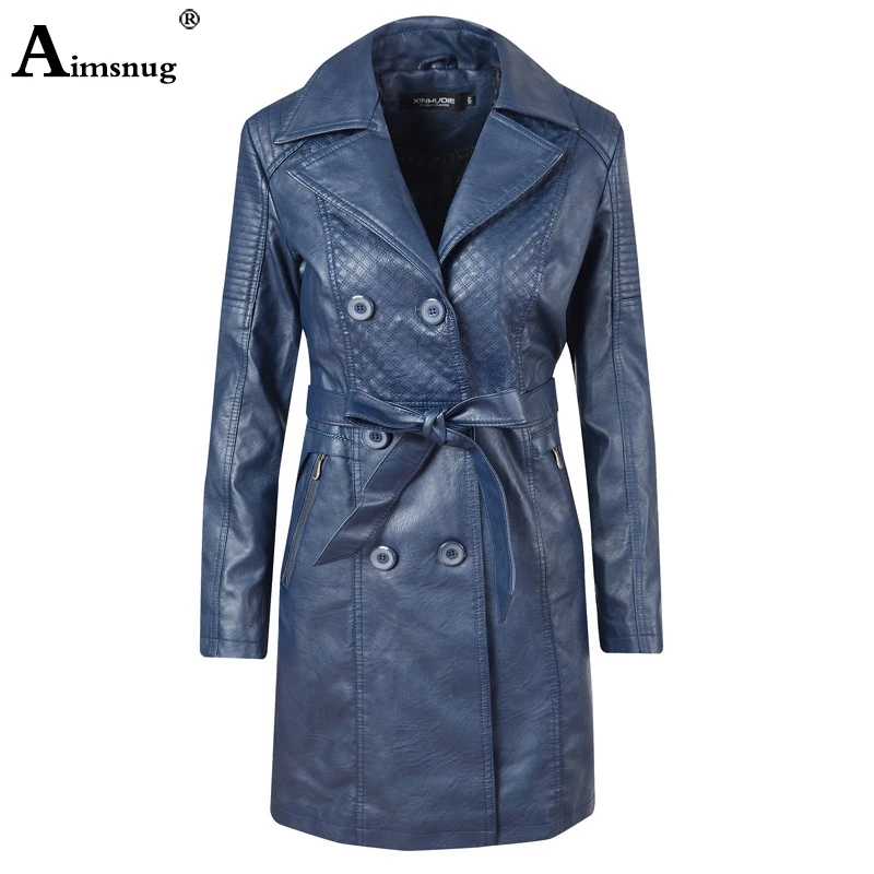 Женская куртка из искусственной кожи с отложным воротником поясом | одежда