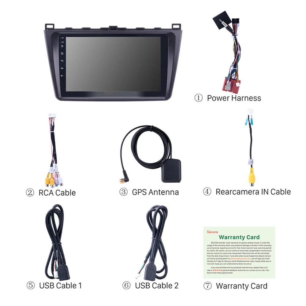2 Din Car Radio Multimedia Player for Mazda 6 Rui wing 2008-2015 Android 9.1 Auto Stereo GPS Navigation Head Unit Audio | Автомобили и