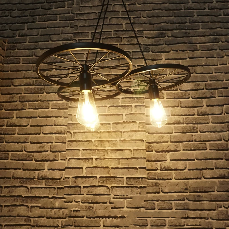 Винтажная Ретро лампа чердак подсветка для велосипедного колеса индустрия