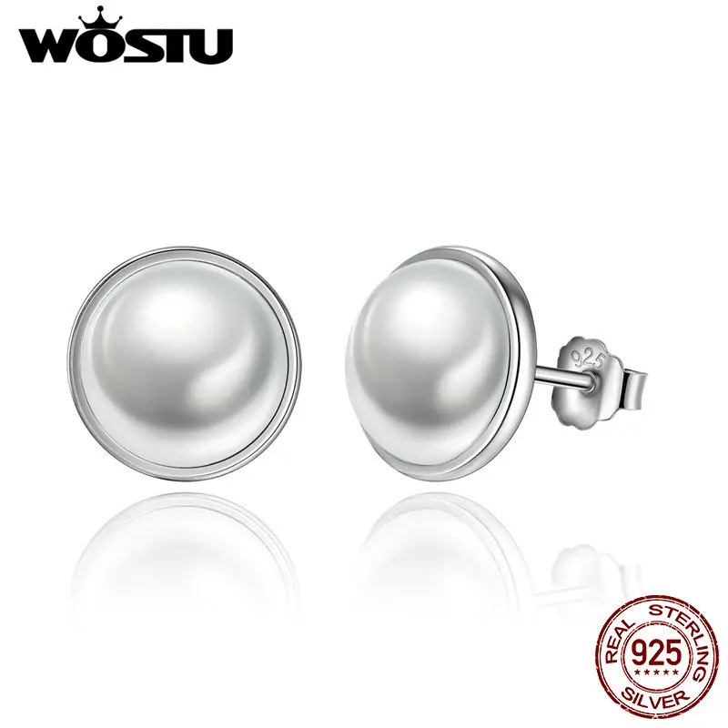 Женские серьги пусеты с белым жемчугом из серебра 925 пробы S925|stud earrings|beautiful stud