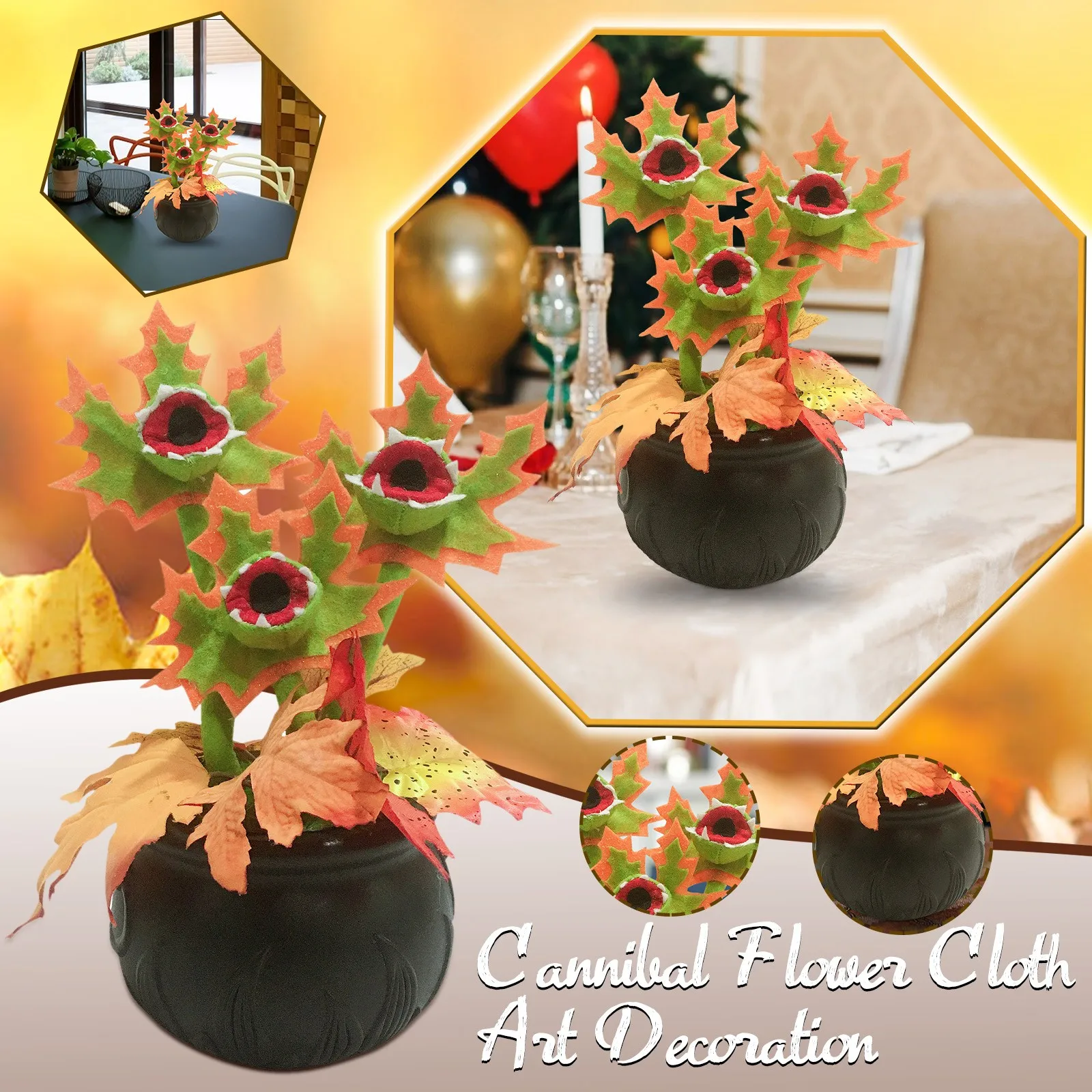 

Cannibal Flower Cloth Art Decoration Scene Home Ornaments Decor Festive Atmosphere Decorations Room Party Decoration Gifts