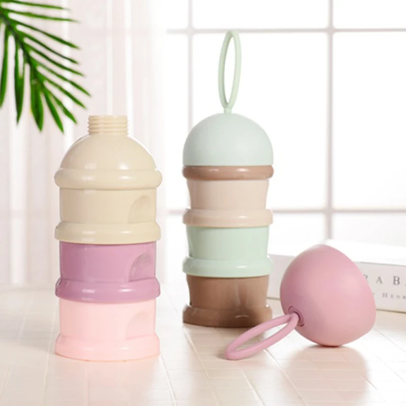 

Portable Baby Food Storage Box 3 layer Frog Style Essential Cereal Cartoon Milk Powder Boxes Toddle Kids Formula Milk Container