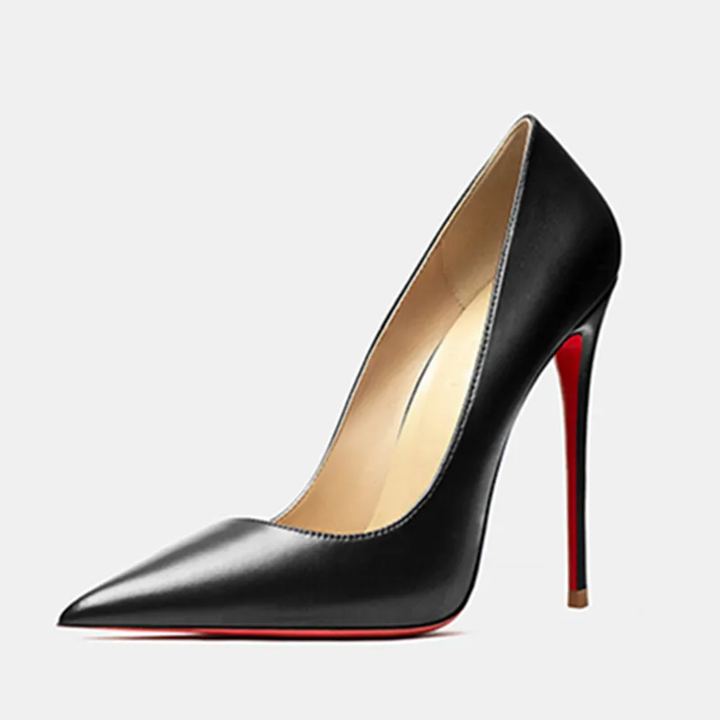 Women Sexy Red Bottom Shoes Black Matte Finish Stilettos Ladies High Heeled Pumps Fashion Evening Dress Shoe Formal Party Heels