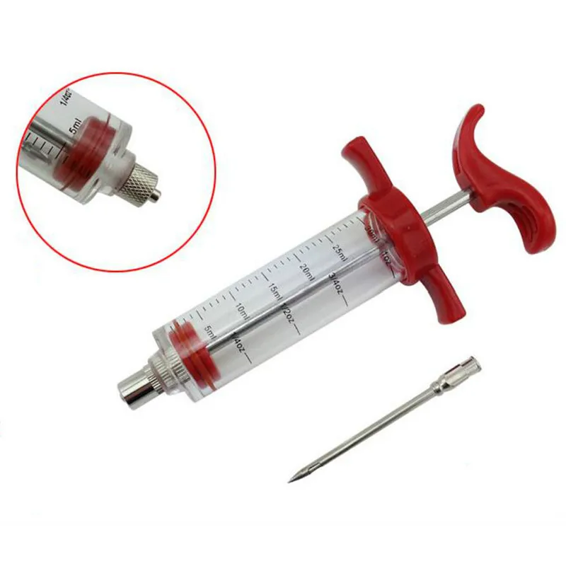 Marinade Injector Flavor Syringe Cooking Meat Poultry Turkey Chicken BBQ Tool Syinge Accessories Kitchen Tools | Дом и сад