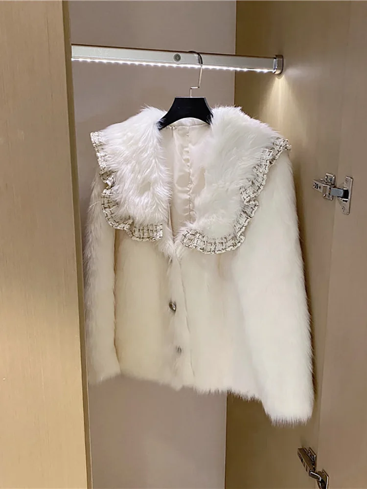 

Женская Укороченная шуба из синего меха, универсальная Шуба на осень и зиму, новая модель 2020 года