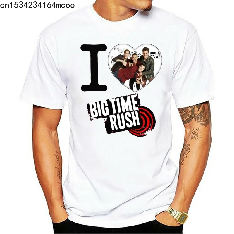 Футболка для девушек и девочек Big Time Rush I Love Юмористическая футболка|Мужские