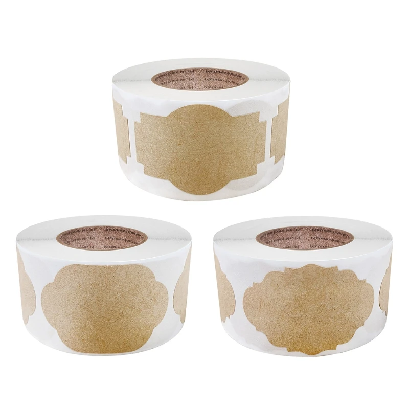 

300pcs Natural Kraft Paper Stickers Blank Writable Seal Labels Mason Jar Glass