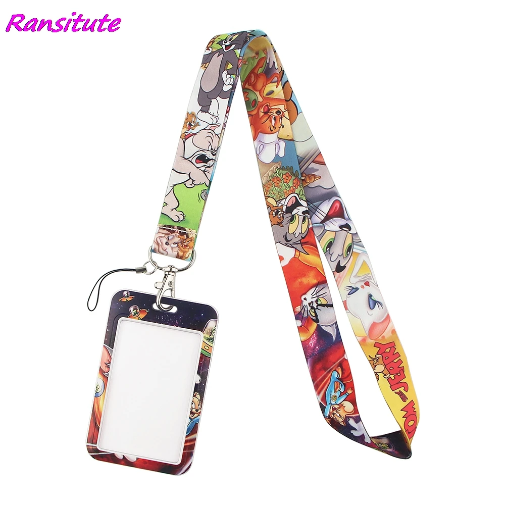 Ransitute R1638 кошка с мышонком из мультфильма шейный ремешок для ключей ID карты