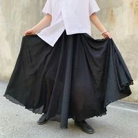 mens trousers spring summer casual loose bell bottom trousers mens skirt trousers double layer design black yamamoto style