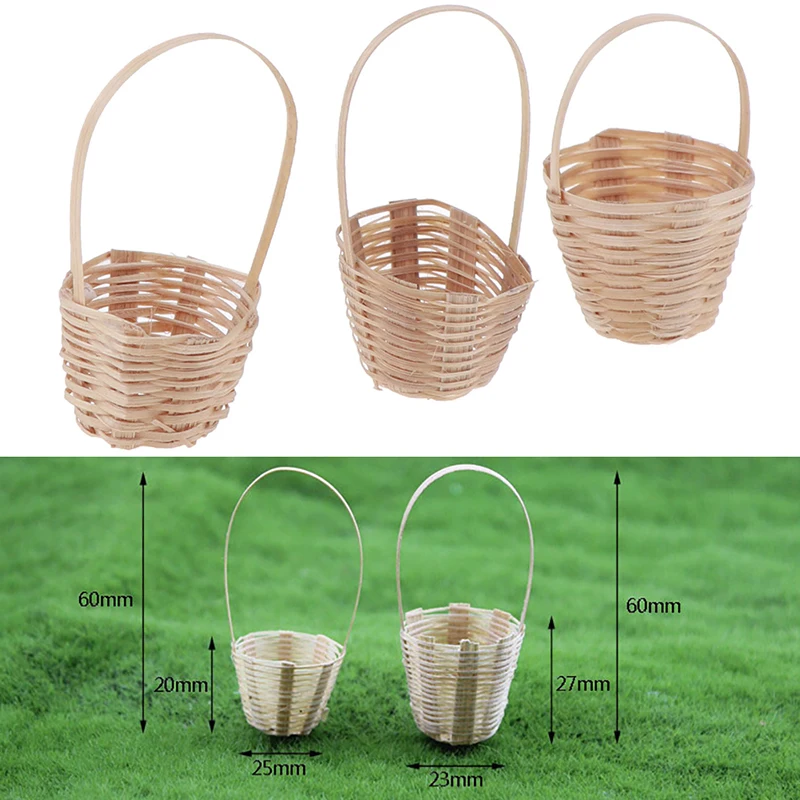 Новинка 2019 1/12 кукольный домик Миниатюрные аксессуары мини бамбуковая корзина