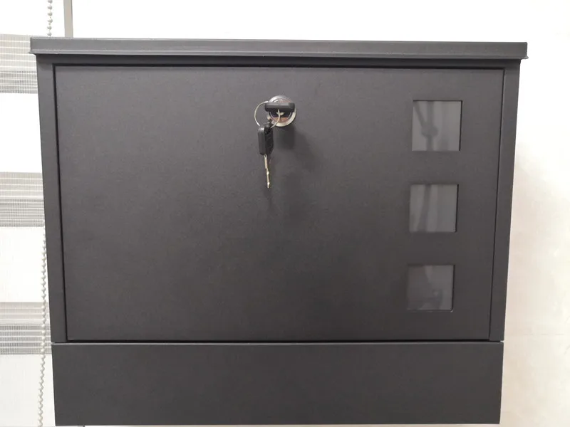

Modern Metal Mailbox Rainproof Postbox Letterbox with Lock