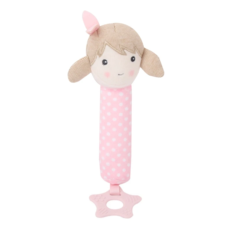 

Safe Infant Teether Soft Plush Rattle Handbells Toys Baby Development Soother
