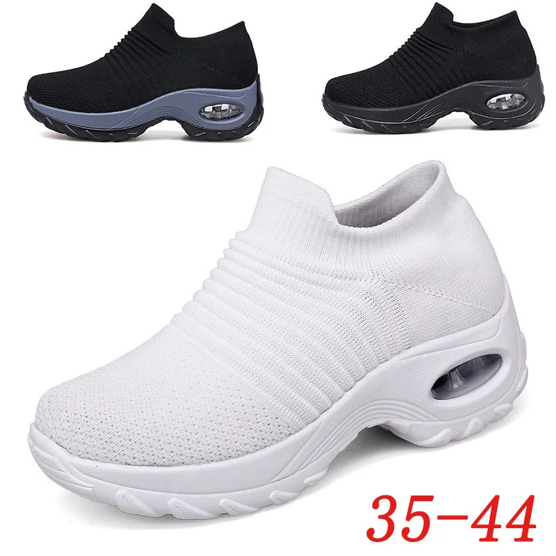 

2021 Spring and Autumn New Large Size Women's Shoes Flying Woven Women's Sports Shoes Fashion Casual Shoes 42-44