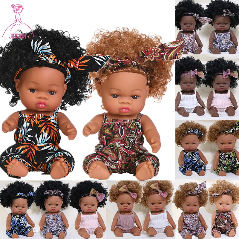 

35CM American Reborn Black Baby Doll Bath Play Full Silicone Vinyl Baby Dolls Lifelike Newborn Baby Doll Toy Girl Christmas Gift