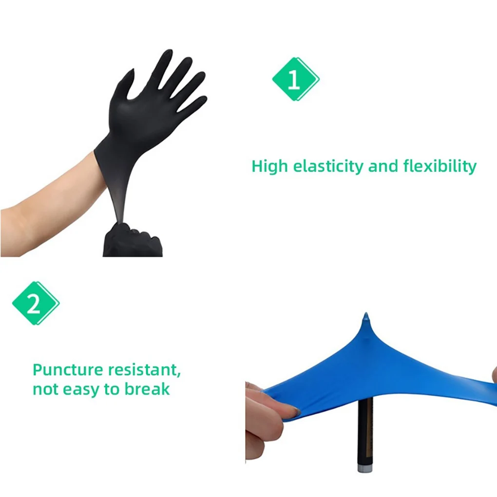 

50 Pair/Set Disposable Non-Slip Glove Food Grade Disposable Gloves Kitchen Garden Tool Waterproof Nitrile Wear-Resistant Gloves