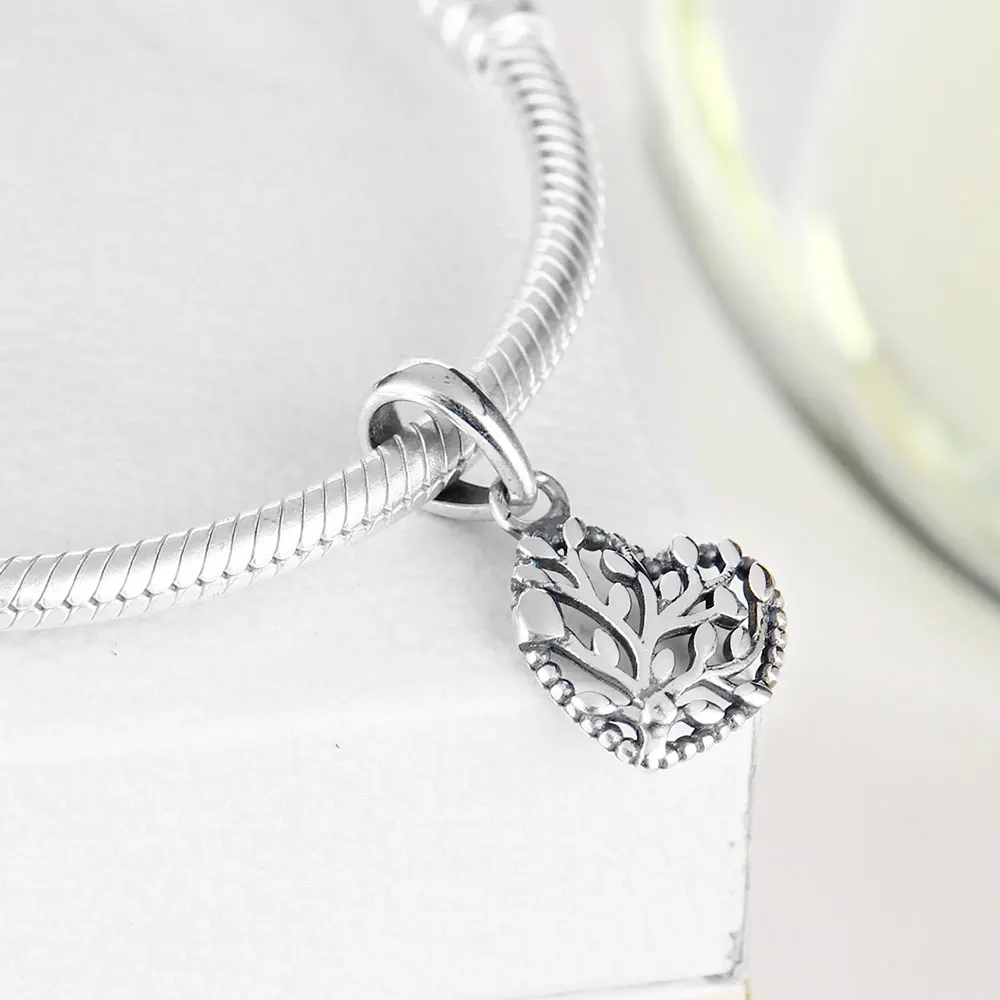 Подвески в виде сердца и дерева подходят для оригинального бренда Шарм-браслет