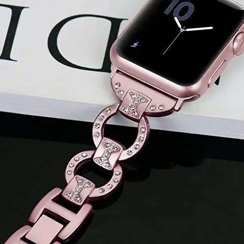 Женский бриллиантовый браслет для Apple Watch 38 мм 42 мм для iWatch 40 мм 44 мм серия 5 4 3 2 1 ремешок для часов из нержавеющей стали