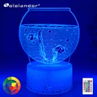 Новейший 3d светодиодный светильник Ночной креативный аквариум детская настольная лампа голограмма Иллюзия спальня гостиная 7 цветов Usb светодиодсветильник пы