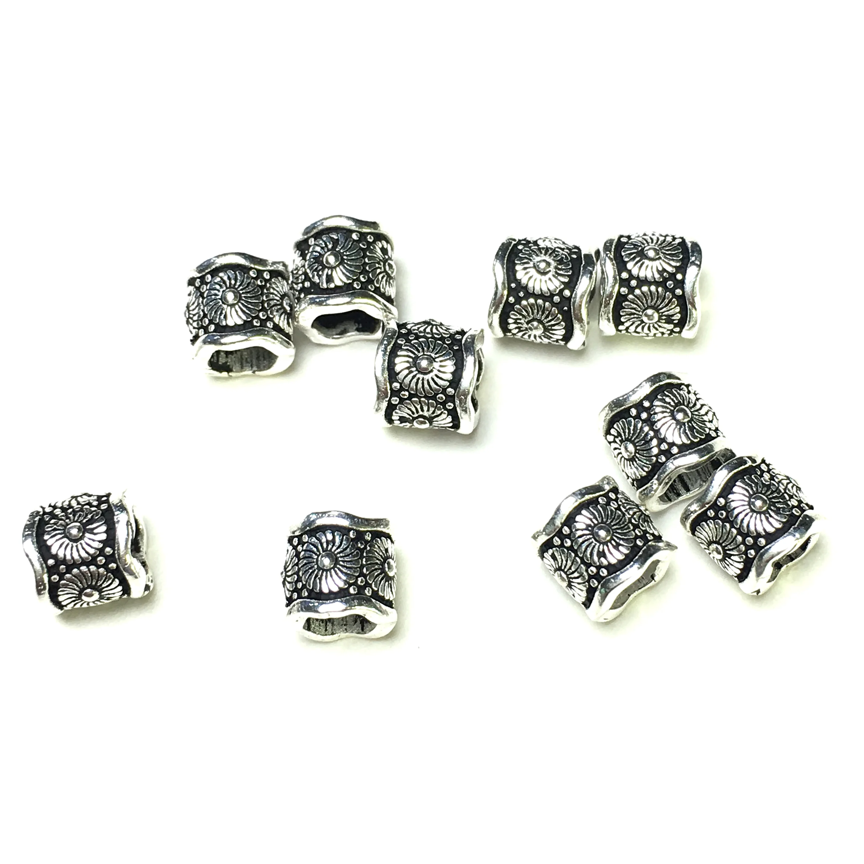 

5x5mm 10Pcs Carved Loose Spacer Tube 925 Sterling Silver Beads For Handmade Jewelry Making DIY Bracelets Necklace Accessories