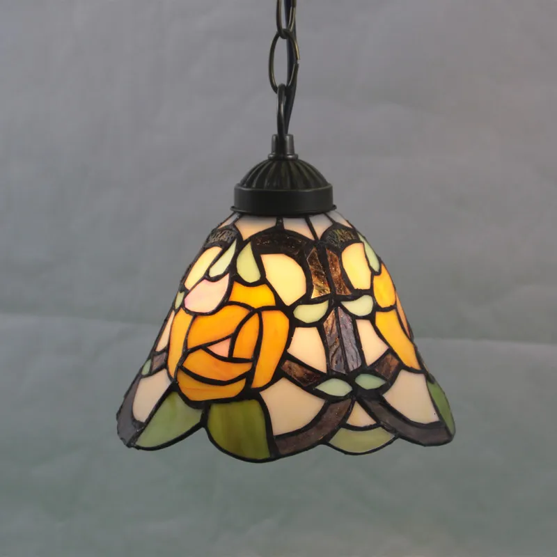 

Stained Glass Lamp European Brief Art Glass Curtain Beads Pendant Lights Living Room Restaurant Suspension Light Fixtures