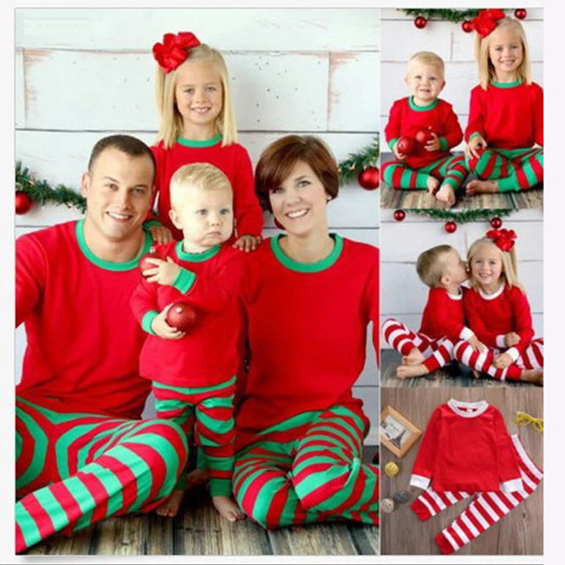 Пижамы из хлопка для всей семьи теплые пижамы с принтом мультфильмов мамы папы и