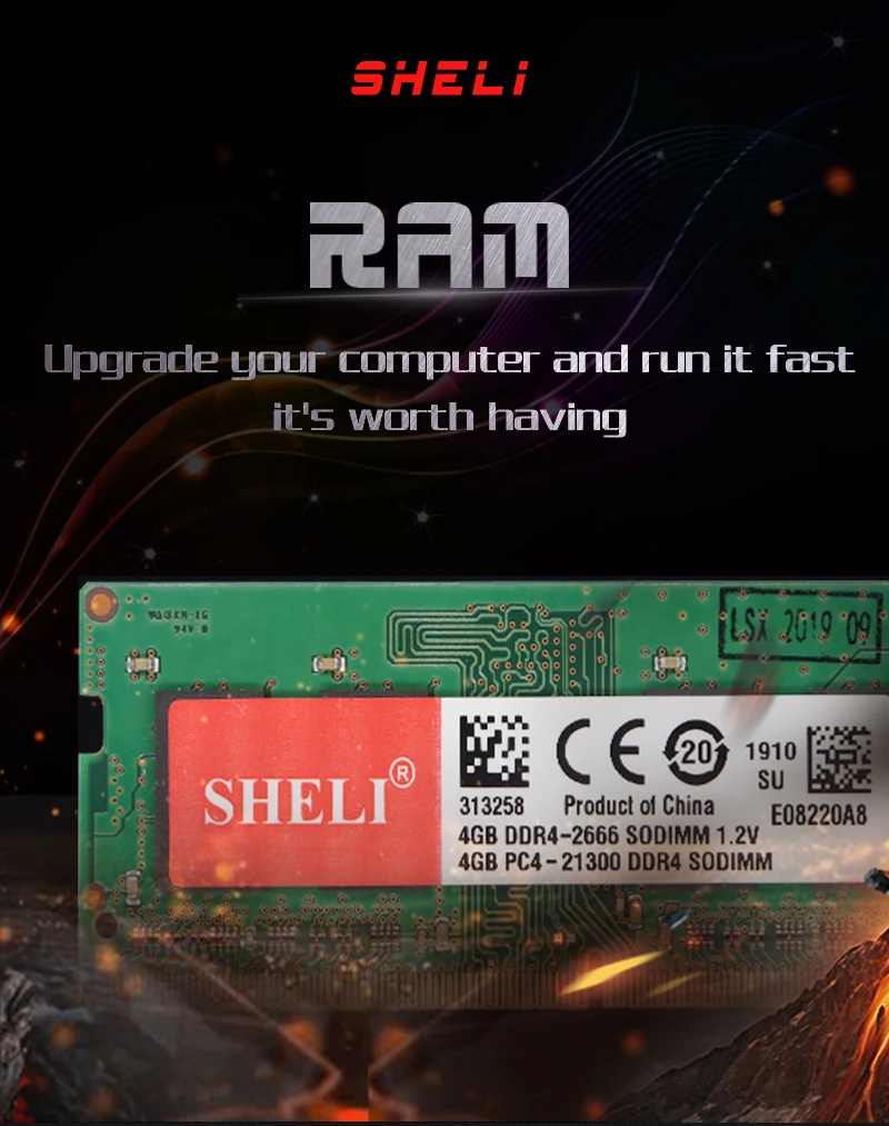 SHELI новые ноутбуки памяти 4 Гб 1RX16 PC4-21300S DDR4 2666 МГц 1,2 в SO-DIMM CL19 памяти ноутбука