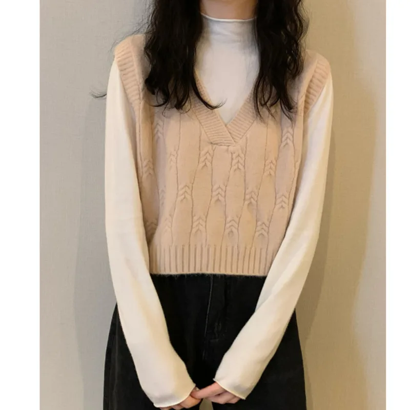 Женский короткий жилет с V-образным вырезом свободный Универсальный Тонкий Топ