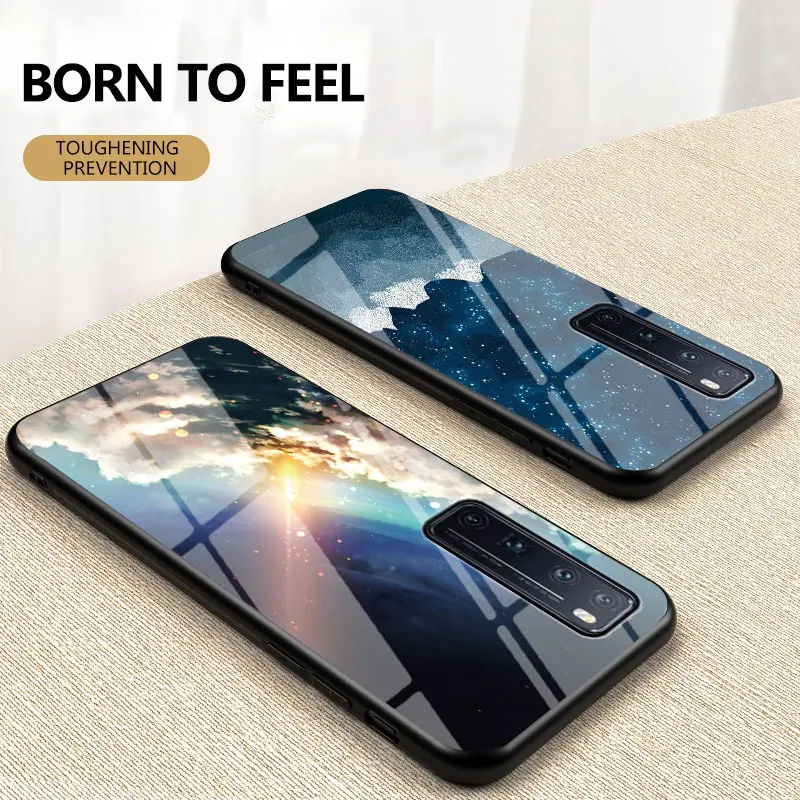 Роскошный стеклянный чехол для телефона с изображением звездного неба Huawei Nova 7 5T 5